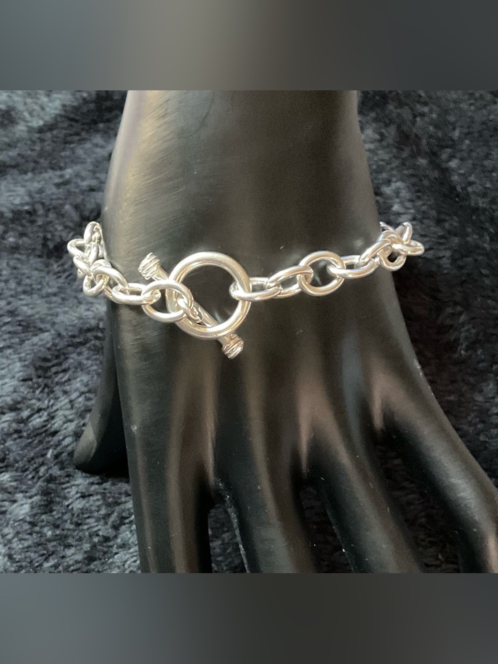 Sterling Silver Toggle Chain Bracelet -8”